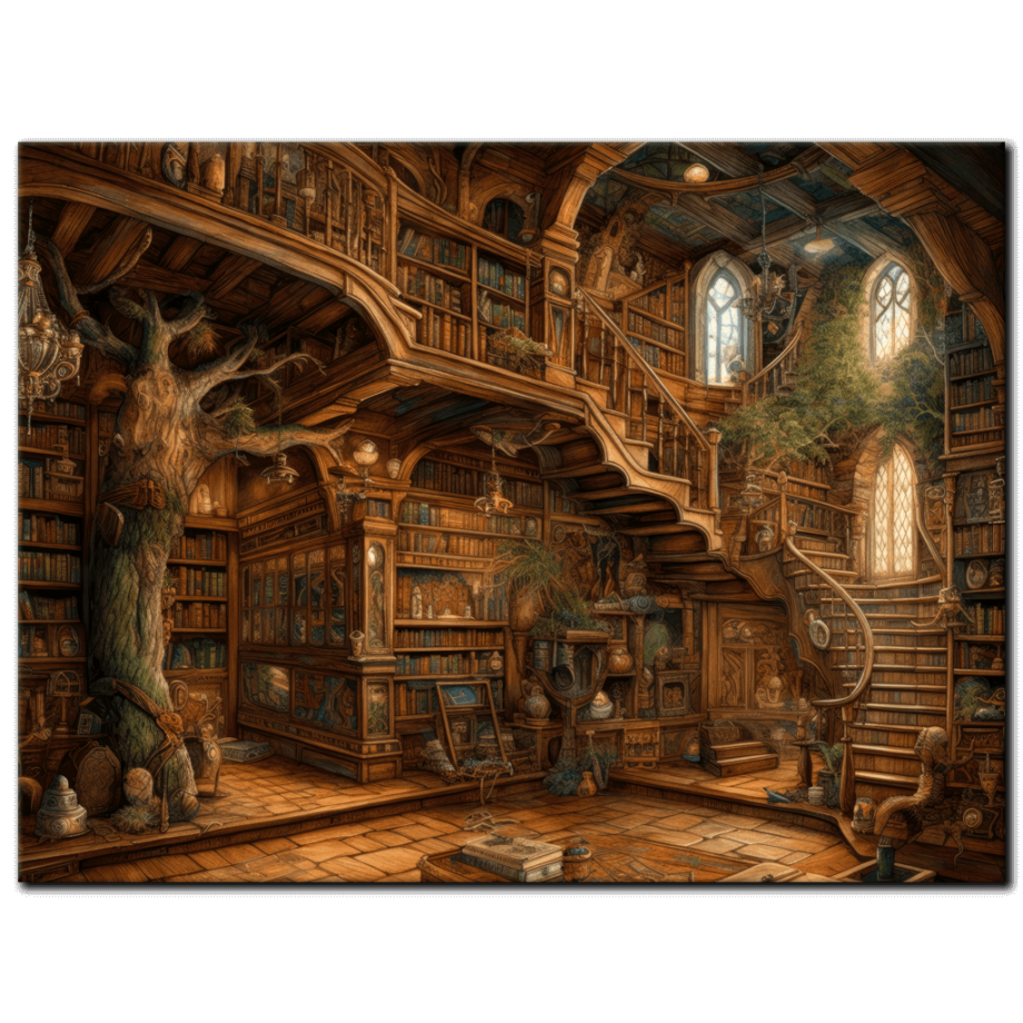 "Chronicles of the Bookworm's Sanctuary" © Evelyn Hayes (www.artabsurd.com)﻿ AAA 00270 01