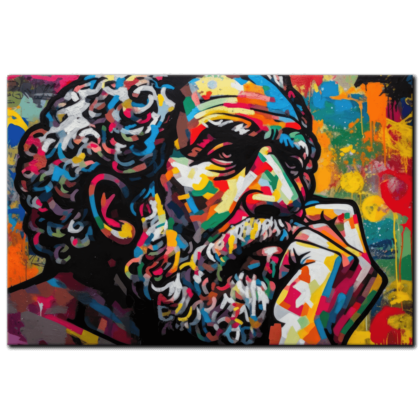 Painting “Aged Colors The Vibrant Saga of a Bearded Man” by Mateo Torres AAA 00131 01