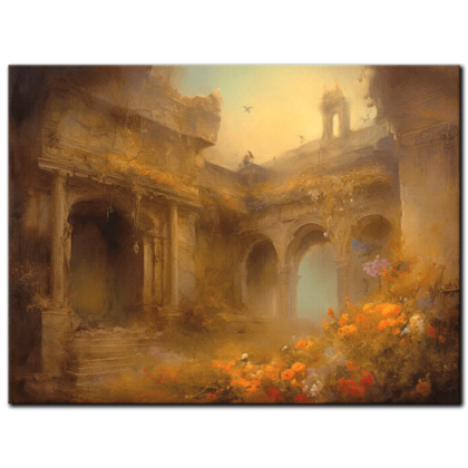 Painting “Amber Echoes from the Ethereal Ruins” by Amara Singh AAA 00168 01