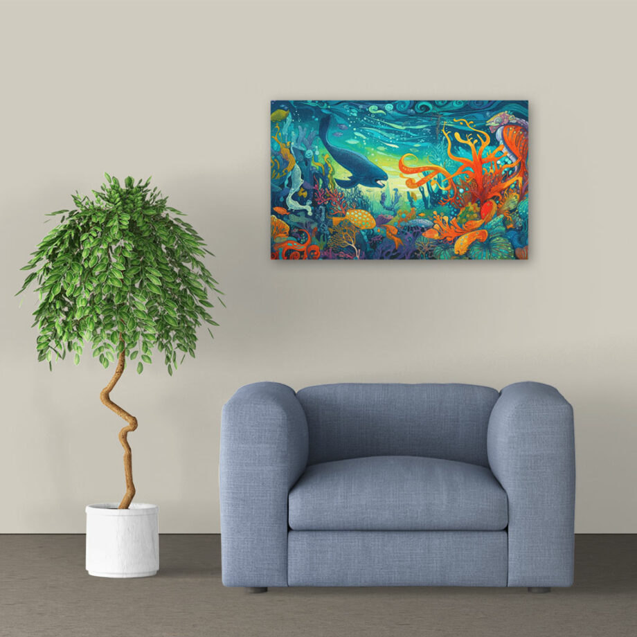 Painting “Aquatic Tapestry” by Malik Diouf AAA 00079 02