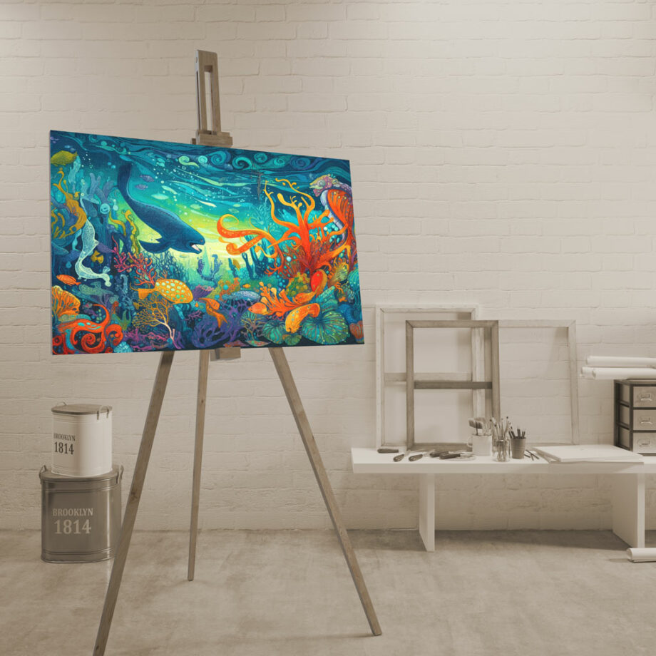 Painting “Aquatic Tapestry” by Malik Diouf AAA 00079 03