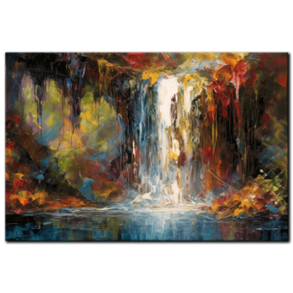 Painting “Autumn Waterfall” by Emilia de la Fuente AAA 00013 01