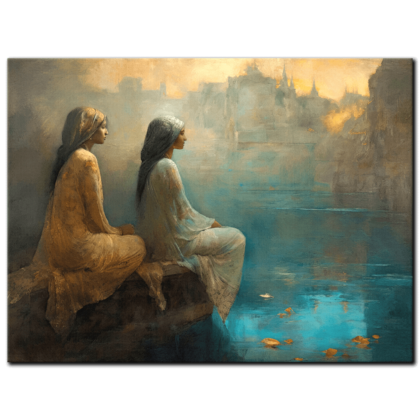 Painting “Azure Reflections of the Ledge Ladies” by Amara Singh AAA 00187 01