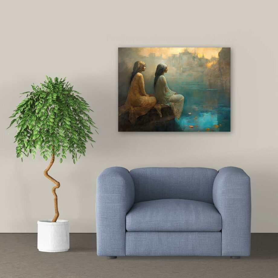 Painting “Azure Reflections of the Ledge Ladies” by Amara Singh AAA 00187 02
