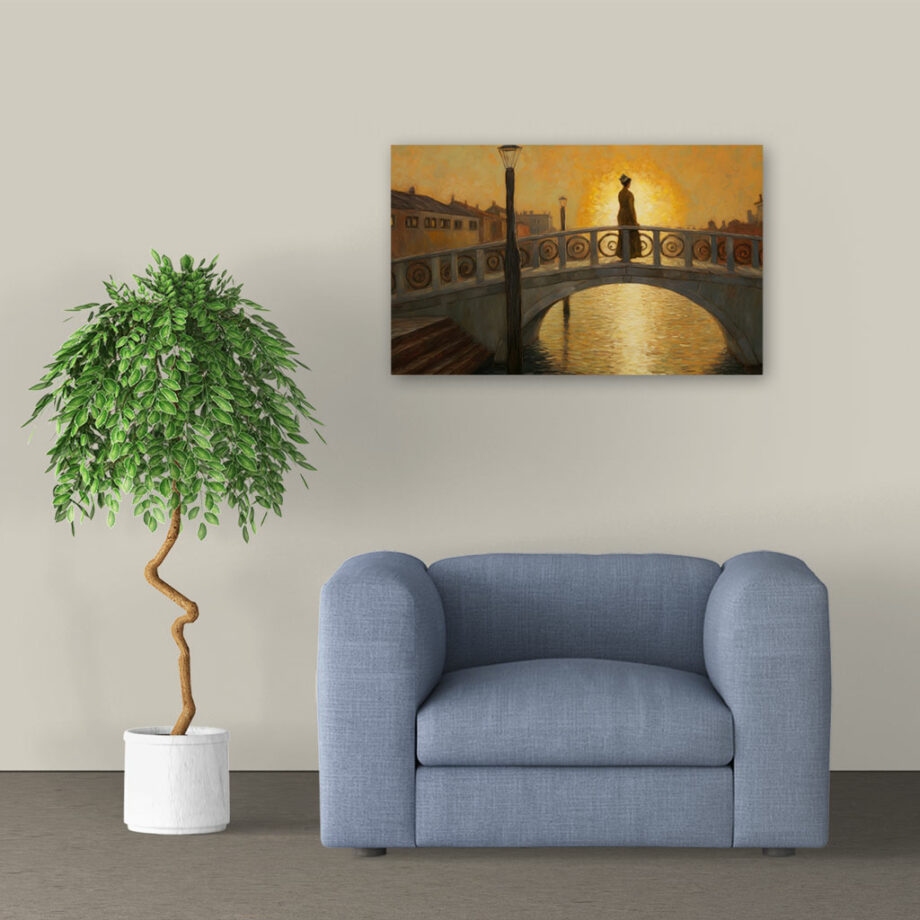 Painting “Bridging Sunsets Romantic Solitude” by Sofia Moretti AAA 00058 02