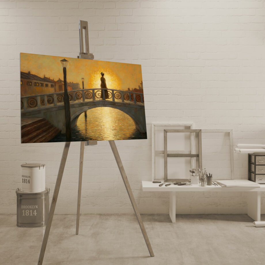 Painting “Bridging Sunsets Romantic Solitude” by Sofia Moretti AAA 00058 03