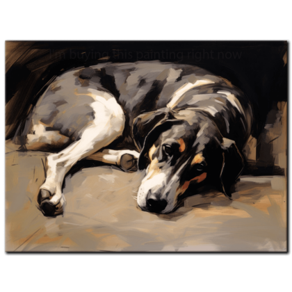 Painting “Canine Repose The Digital Elegance” by Wilhelm Krause AAA 00164 01