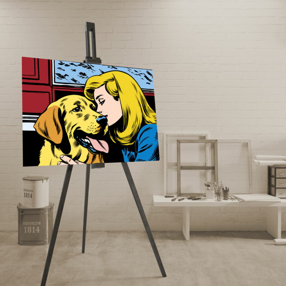 Painting “Comix Canine Smooch” by Liam O’Connor AAA 00259 03