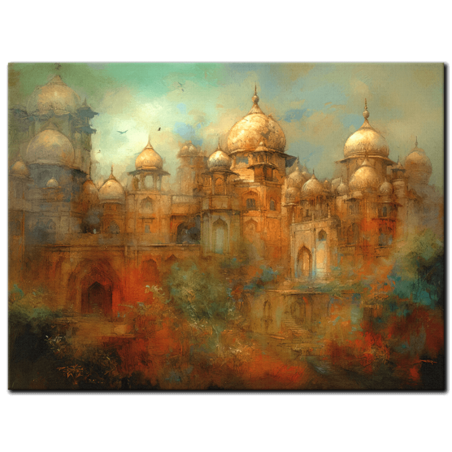 Painting “Echoes of the Gloomy Metropolis in Hindu Hues” by Amara Singh AAA 00179 01
