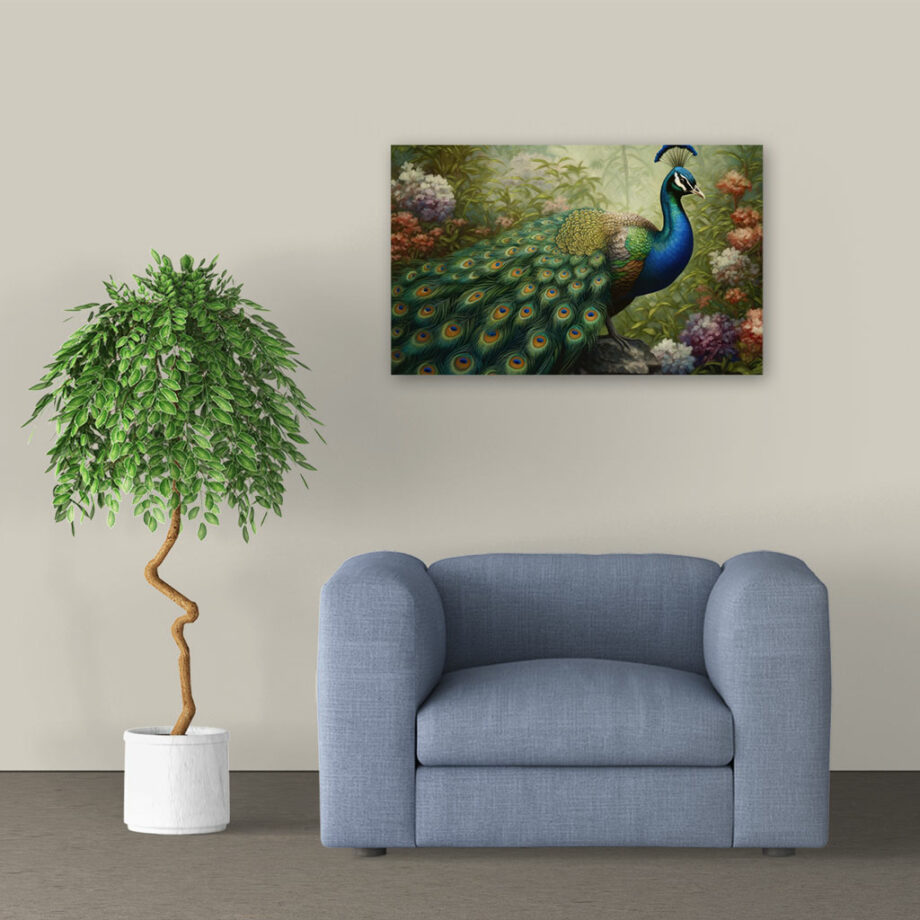 Painting “Elegance Unfurled The Peacock Tapestry” by Sofia Moretti AAA 00053 02