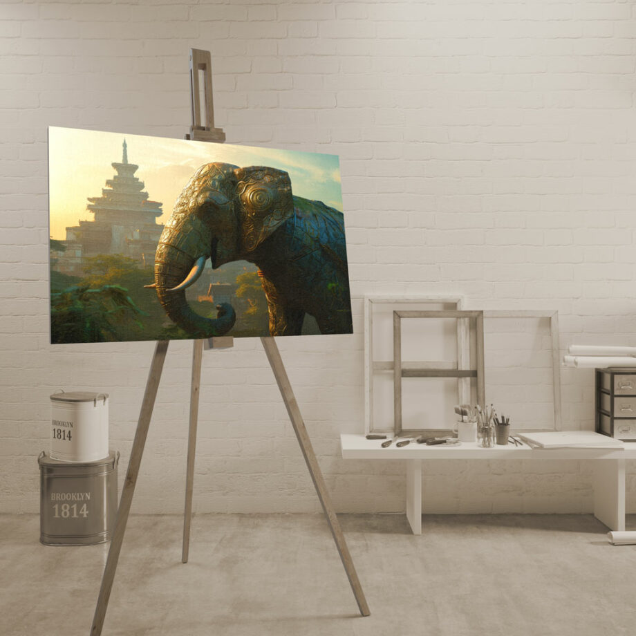 Painting “Elephant’s Temple Guard” by Malik Diouf AAA 00089 03