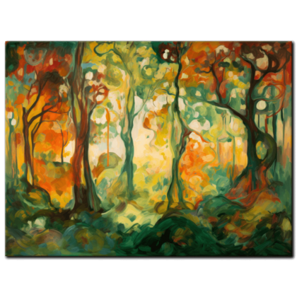 Painting “Forest Whispers – An Abstract Impression of Woodland Bloom” by Marcel Dubois AAA 00231 01