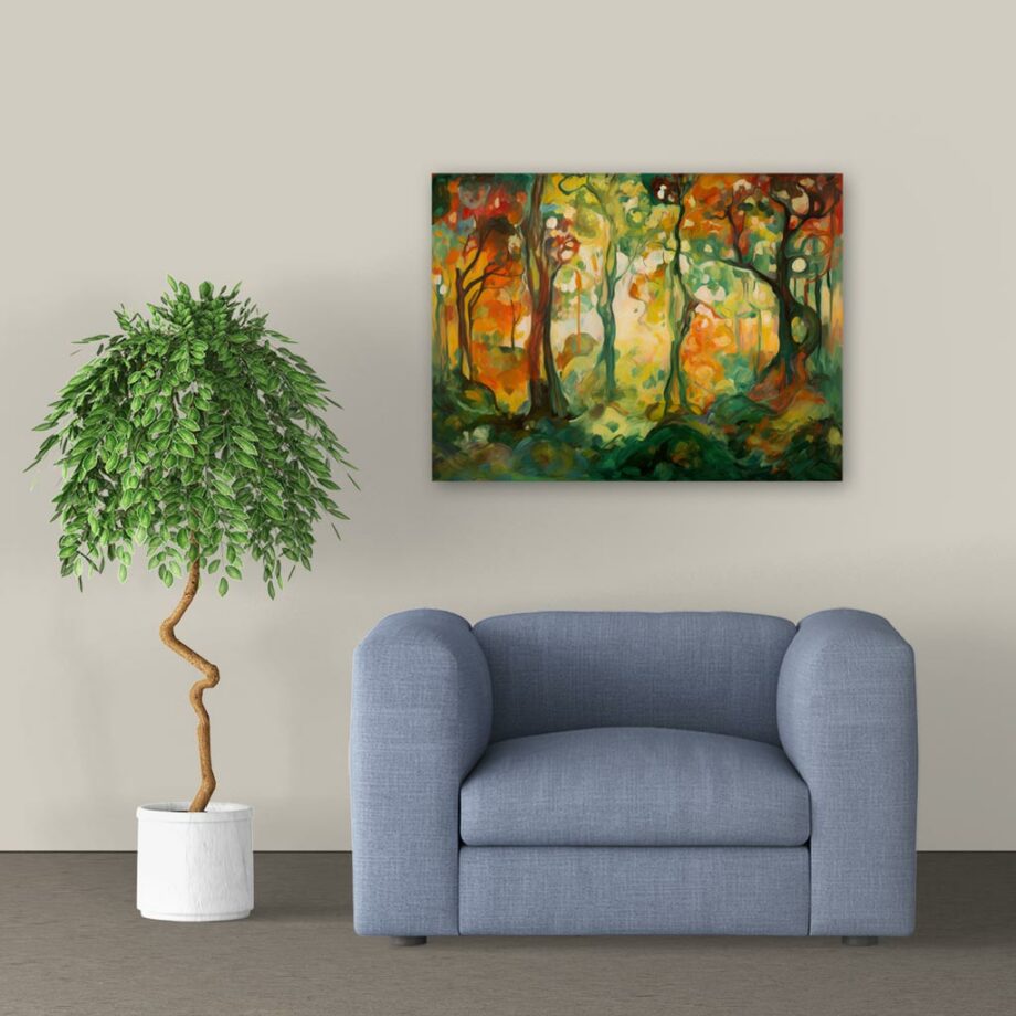 Painting “Forest Whispers – An Abstract Impression of Woodland Bloom” by Marcel Dubois AAA 00231 02