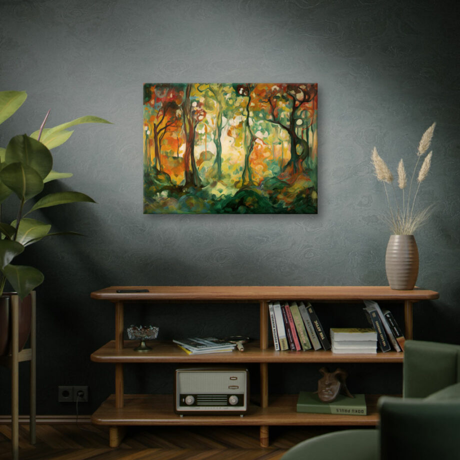 Painting “Forest Whispers – An Abstract Impression of Woodland Bloom” by Marcel Dubois AAA 00231 06