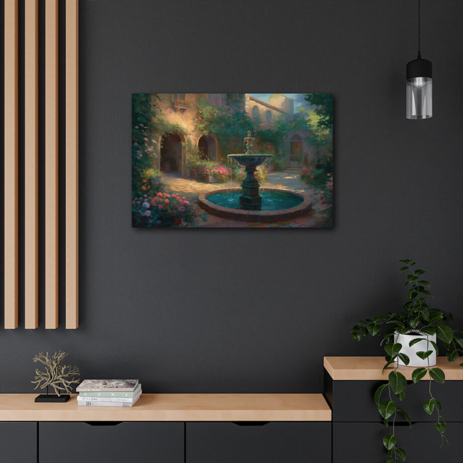Painting “Fountain Reverie The Courtyard Oasis” by Sofia Moretti AAA 00060 04
