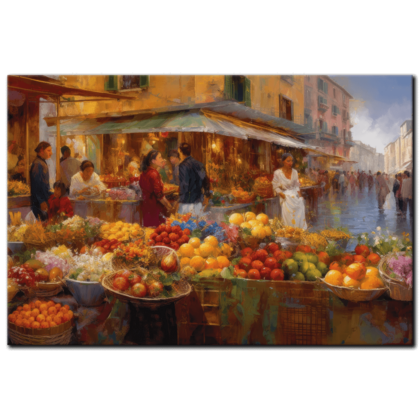 Painting “Fruit Market Dreams Francisco’s Colorful Canvas” by Sofia Moretti AAA 00055 01