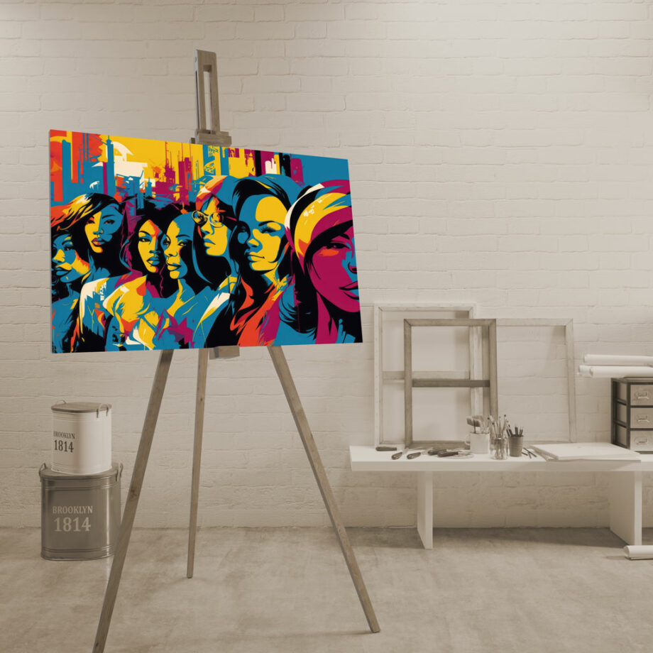 Painting “Glass City Sisterhood The Colorful Urban Ensemble” by Mateo Torres AAA 00136 03