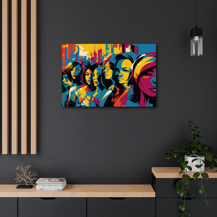 Painting “Glass City Sisterhood The Colorful Urban Ensemble” by Mateo Torres AAA 00136 04