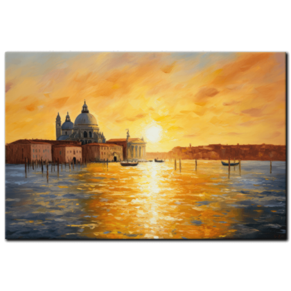 Painting “Golden Venice The Sunset’s Embrace” by Sofia Moretti AAA 00064 01