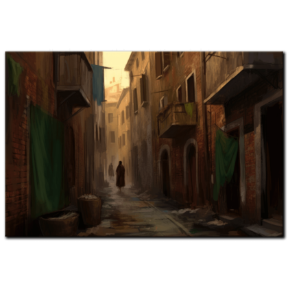 Painting “Gothic Serenity The Alleyway Echoes” by Sofia Moretti AAA 00069 01