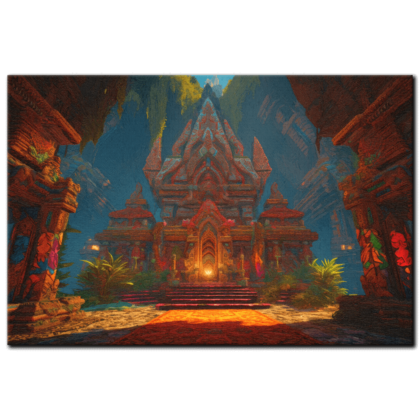 Painting “Illuminated Jungle Temple” by Malik Diouf AAA 00086 01