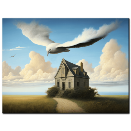 Painting “In the Shadow of the Majestic Homestead under Wings” by Luka Novak AAA 00201 01
