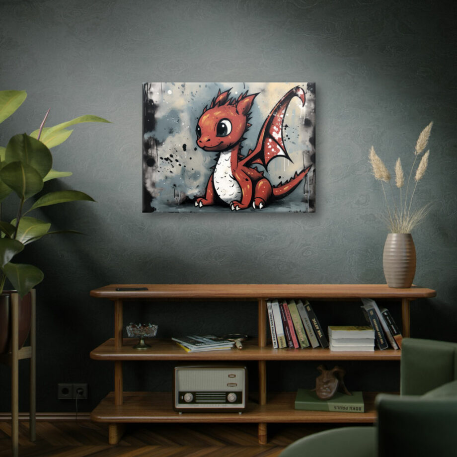 Painting “Kawaii Whispers of the Crimson Dragon” by Liam O’Connor AAA 00253 06