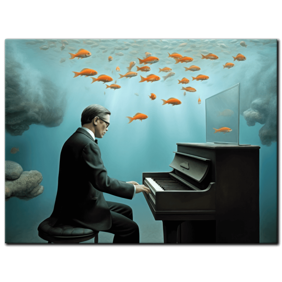Painting “Melody under the Sea The Fish Serenade” by Luka Novak AAA 00211 01