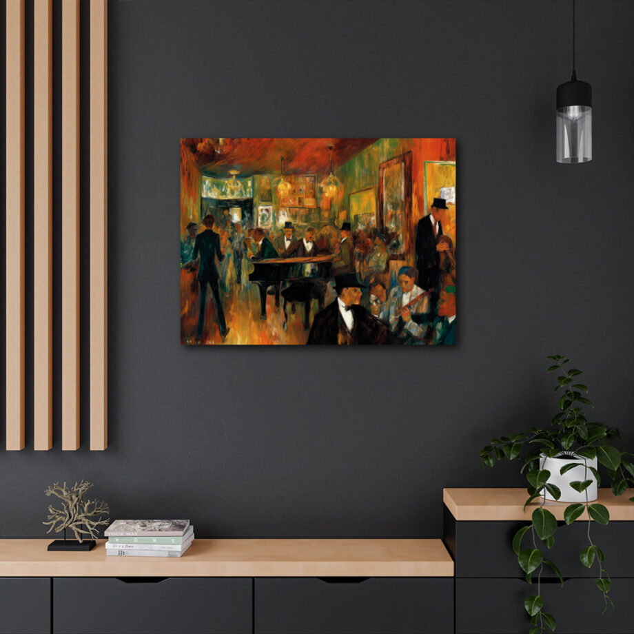Painting “Nightlife Melody – A Large scale Impression of a Musical Bar Scene” by Marcel Dubois AAA 00237 04
