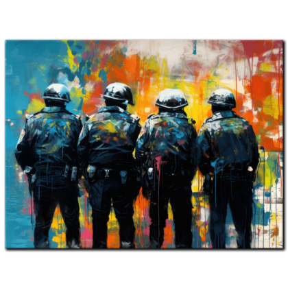 Painting “Policing Colors in a Street Art Standoff” by Liam O’Connor AAA 00252 01