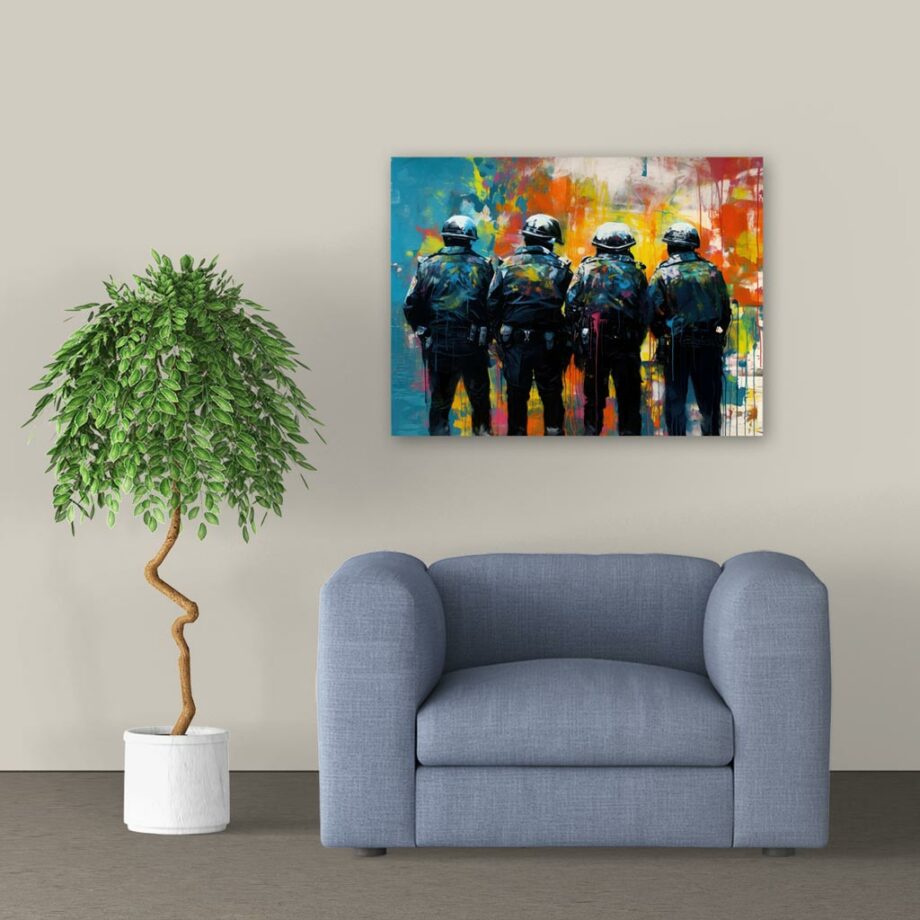 Painting “Policing Colors in a Street Art Standoff” by Liam O’Connor AAA 00252 02