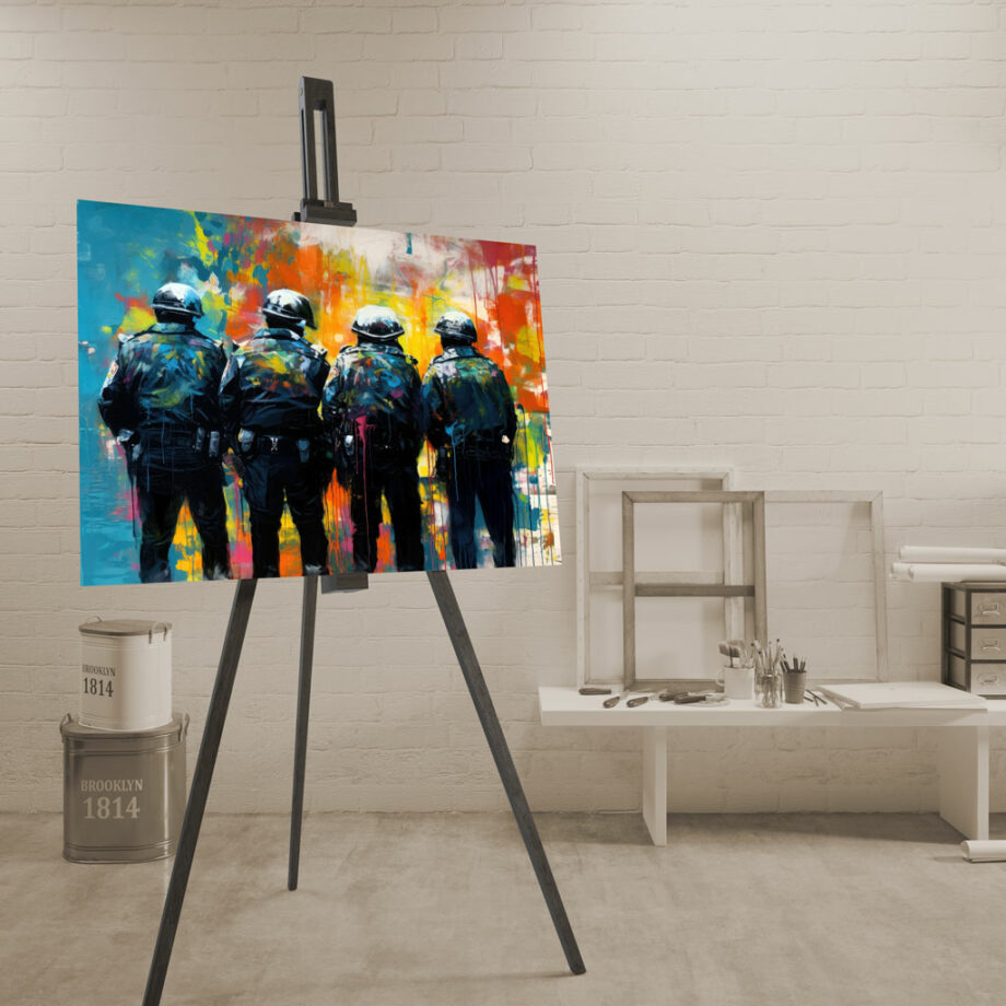 Painting “Policing Colors in a Street Art Standoff” by Liam O’Connor AAA 00252 03