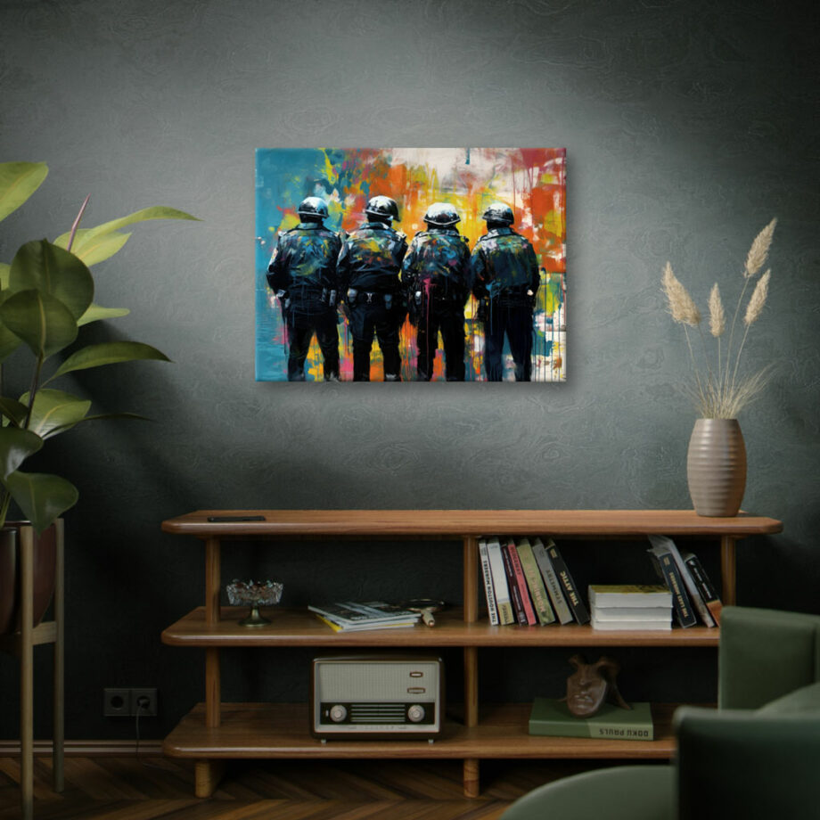 Painting “Policing Colors in a Street Art Standoff” by Liam O’Connor AAA 00252 06