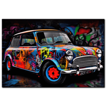 Painting “Psychedelic Drive The Mini Cooper’s Pop Art Revival” by Mateo Torres AAA 00142 01