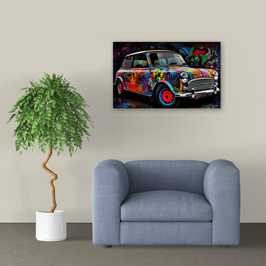 Painting “Psychedelic Drive The Mini Cooper’s Pop Art Revival” by Mateo Torres AAA 00142 02