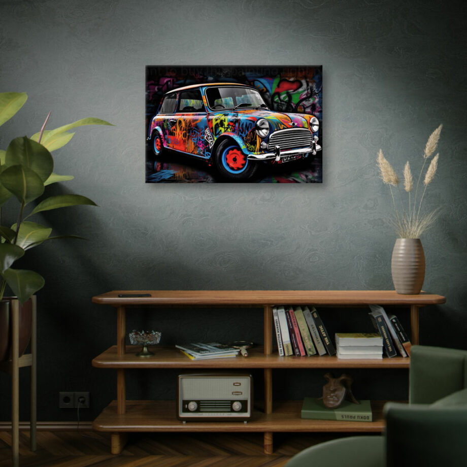 Painting “Psychedelic Drive The Mini Cooper’s Pop Art Revival” by Mateo Torres AAA 00142 06