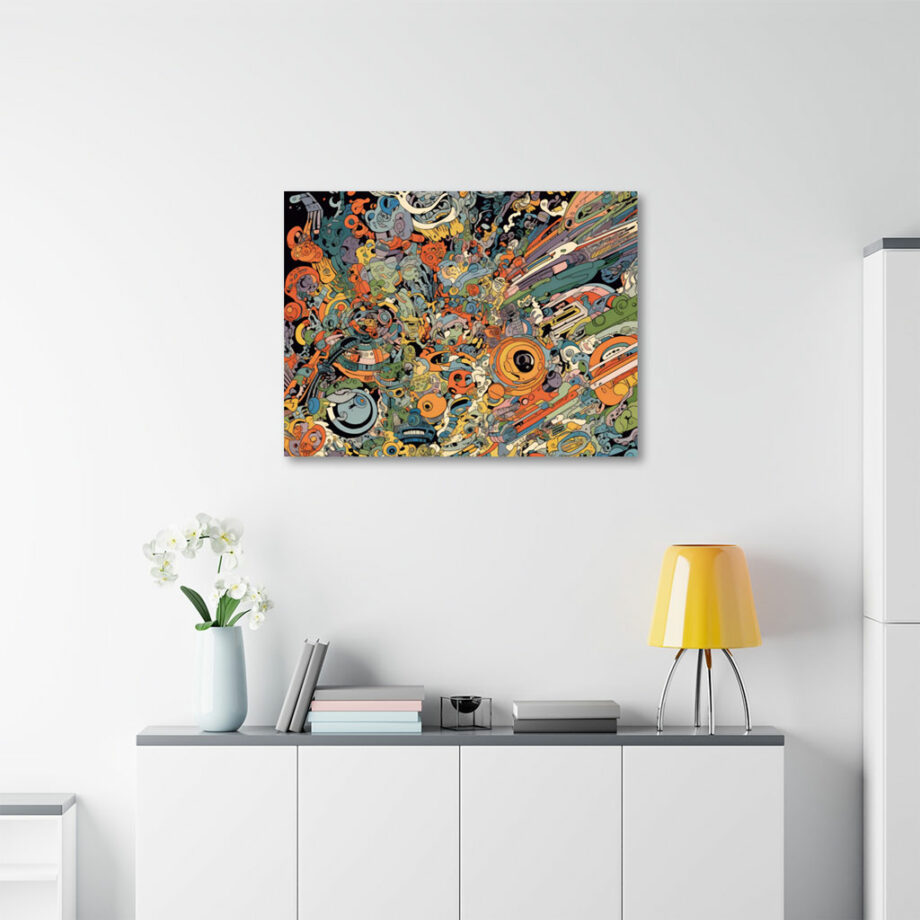 Painting “Psychedelic Spaceship Doodles in Orange Cosmos” by Liam O’Connor AAA 00261 05