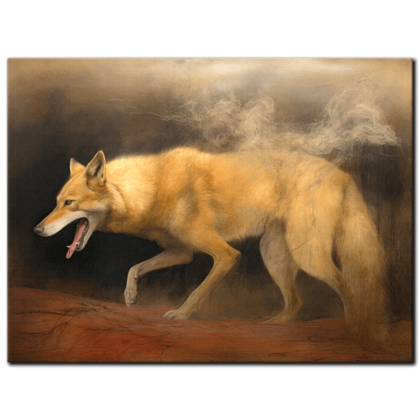 Painting “Red Shadows Whispering Tales of the Coyote” by Amara Singh” by Amara Singh AAA 00171 01