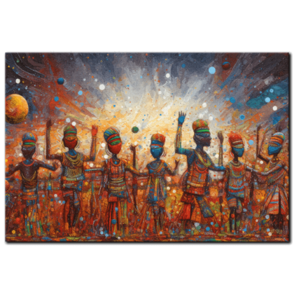 Painting “Rhythm of the African Sun” by Malik Diouf AAA 00087 01