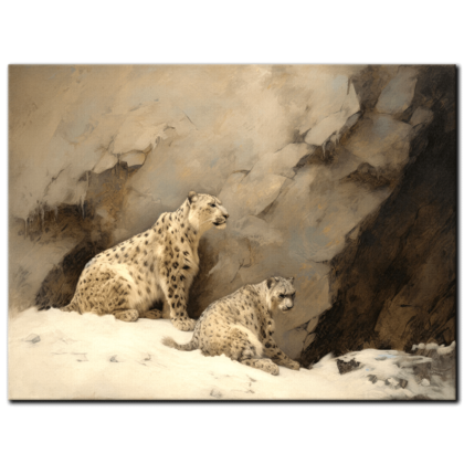Painting “Snow Leopard’s Lullaby in a Mountainous Cradle” by Amara Singh AAA 00173 01