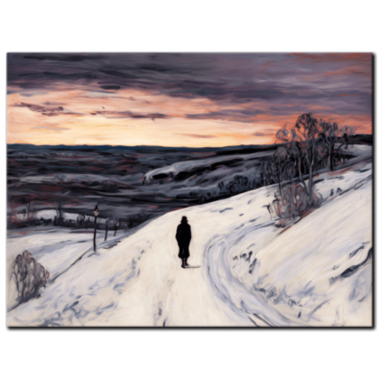 Painting “The Winter’s Solitude – A Digital Impressions of a Snowy Path” by Marcel Dubois AAA 00225 01