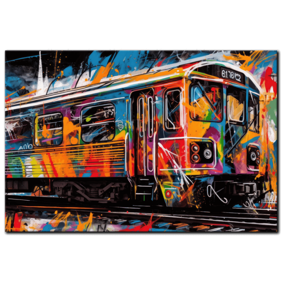 Painting “Transit Through the Psychedelic Vortex Papp’s Train” by Mateo Torres AAA 00123 01