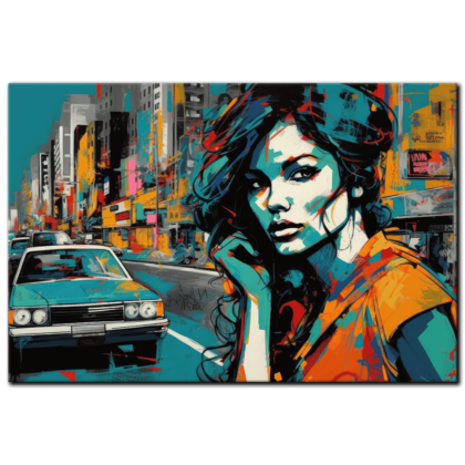 Painting “Urban Elegance The Abstract Lady’s Cityscape” by Mateo Torres AAA 00135 01