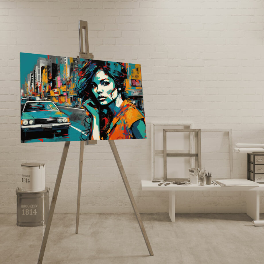 Painting “Urban Elegance The Abstract Lady’s Cityscape” by Mateo Torres AAA 00135 03