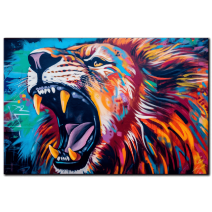 Painting “Urban Roar The Graffiti Lion’s Bold Statement” by Mateo Torres AAA 00140 01